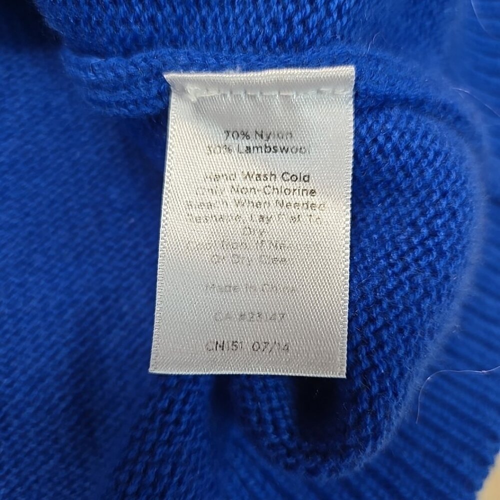 Talbots Nordic Fair Isle Cardigan Sweater Womens Size XS Lambswool Blend Blue - Picture 8 of 8